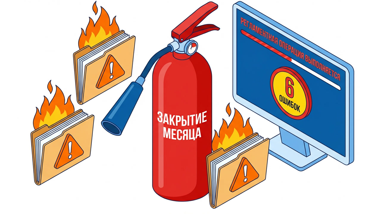 6 ошибок закрытия месяца в 1С:Бухгалтерия 3.0