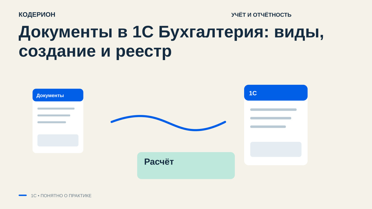 Документы в 1С Бухгалтерия: виды, создание и реестр