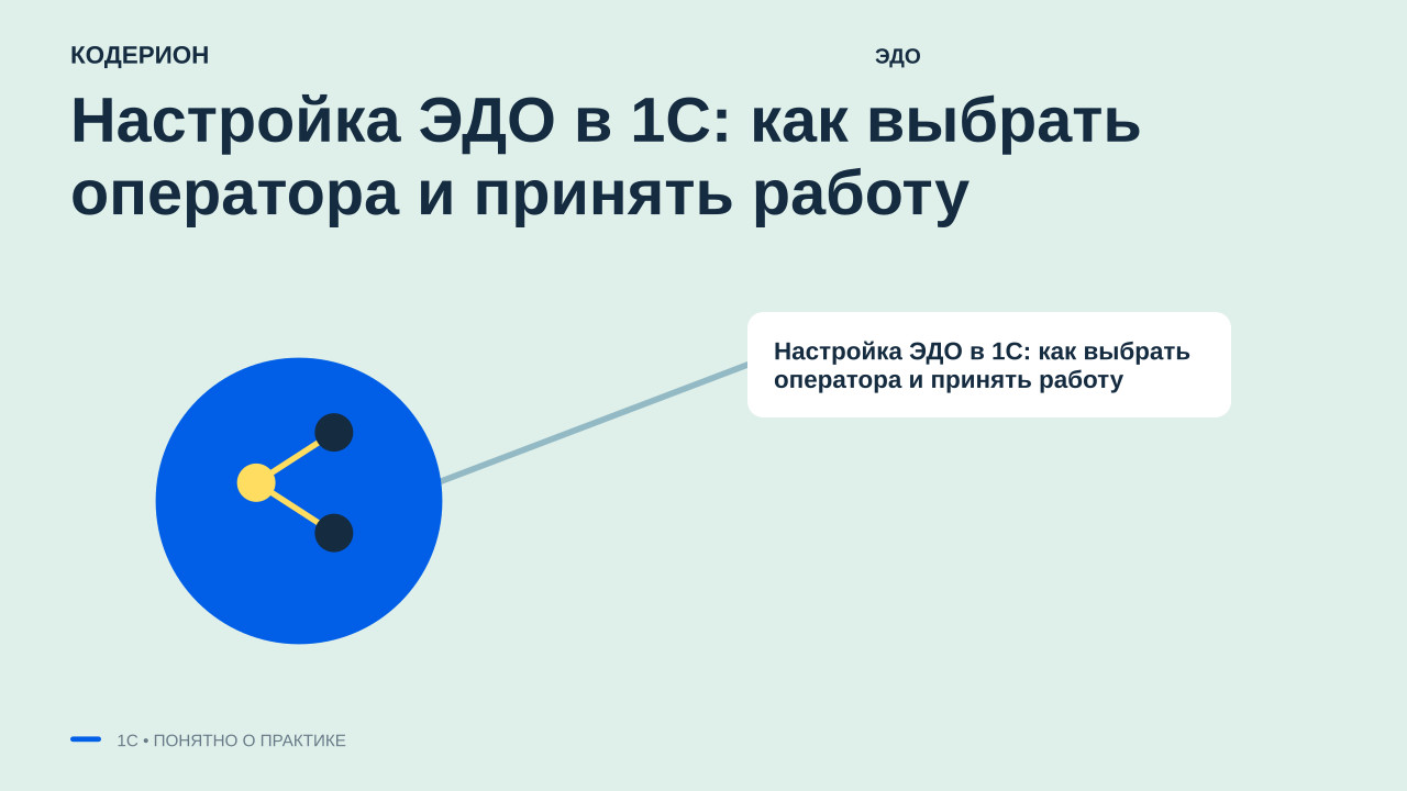 Настройка ЭДО в 1С: как выбрать оператора и принять работу