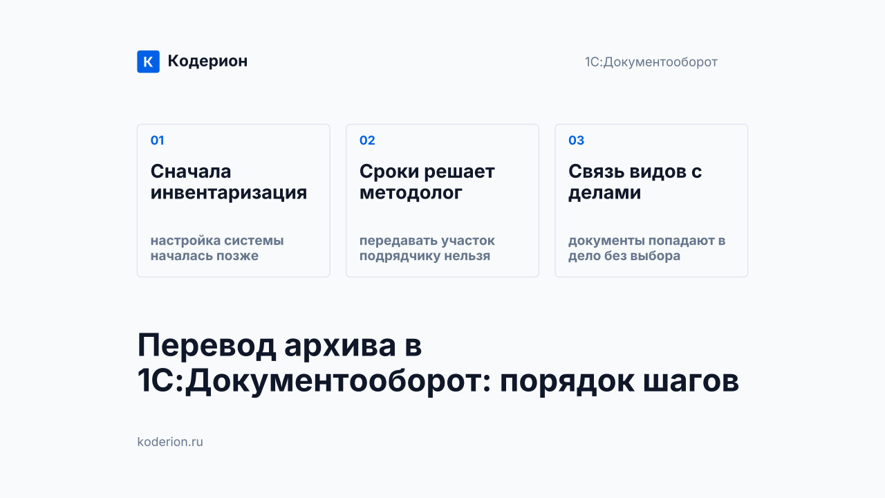 Номенклатура дел в 1С:Документооборот 2.1: кейс за 7 недель