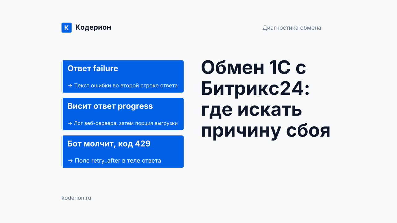 Обмен 1С с Битрикс24 и Telegram: регламент и 7 ошибок
